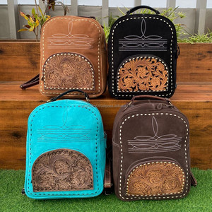 Nueva mochila de punto de bota de cuero de ante con herramientas a mano, mochila de viaje oculta occidental para ordenador portátil de cuero de vaca de lujo para mujer - Product Image 3