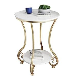 Mesa Auxiliar Redonda Multifuncional de Hierro y Metal para Sala de Estar, Dormitorio y Balcón - Product Image 1