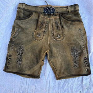Lederhosen bavaroises en cuir - Style Oktoberfest - Knurz pour homme - Légères et brodées - Tracht - Product Image 1