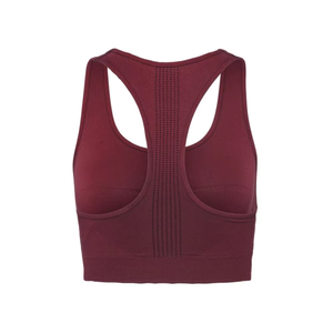 Ropa Deportiva para Mujer, Sujetador Deportivo Color Granate, Top Corto Estilo Racerback, Ropa para Gimnasio, Fitness, Entrenamiento, Activewear, Marca Personalizada, Fabricante OEM, Venta al Por Mayor - Product Image 2