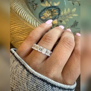 Luxury <b>Emerald</b> Cut Lab Grown Diamond <b>Ring</b> In 925 Sterling <b>Silver</b> For Women Perfect For Engagement Wedding And Anniversary Gift - Product Image 6