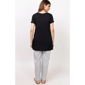 Conjunto de Pijama de Verano para Mujer, de Alta Calidad, con Estampado Geométrico, Cintura Elástica, Manga Corta, Algodón Suave, Secado Rápido - Product Image 2