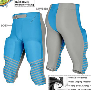 Pantalon de football américain personnalisé de haute qualité, 5 empiècements rembourrés, respirant, unisexe, 100% polyester, protection de la zone inguinale - Product Image 3