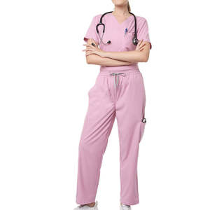 Tenues médicales personnalisées 2 pièces en toile de coton respirante, confortables, unisexes, grandes tailles pour infirmières et pharmaciens, pour hôpitaux - Product Image 2