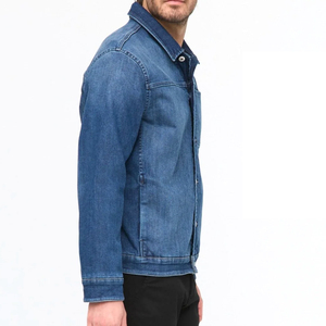 Wholesale Fashionable Men's High Quality <b>Custom</b> <b>Denim</b> <b>Jacket</b> 100% Cotton Breathable Waterproof Summer Solid Customizable Color - Product Image 4