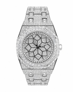 Reloj de Cuarzo Unisex de Lujo con Incrustaciones de Diamantes, Caja Cuadrada de Aleación, Esfera Analógica, Cristal de Zafiro, 41 mm - Product Image 4