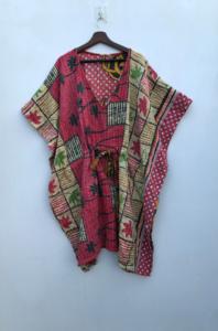 Venta al por mayor de caftanes árabes surtidos, estampados en bloque, ecológicos, transpirables, holgados, estilo Kantha, para playa, hasta la rodilla, de algodón natural. - Product Image 2