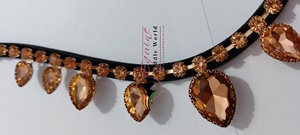 Al por mayor: Cabezada de cuero de lujo para caballo con cambio rápido, cristal colgante en oro rosa, para carreras ecuestres - Product Image 6