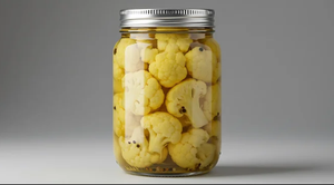 Cauliflower Florets in Brine Preserved Vegetables <b>Pickled</b> <b>Jar</b> Pack Salty Taste Storage Ready - Product Image 2