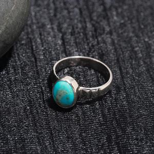 Boho December Birthstone Jewelry One Size Perfect Gift for Her Birthday <b>Turquoise</b> Oval Shape 925 Sterling Silver Handmade <b>Ring</b> - Product Image 2