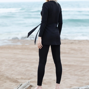 Plus Size Solid Front Logo Breathable Low MOQ Clothing Designs OEM ODM Custom Burkini <b>3</b>-<b>Piece</b> Set High Quality Muslim <b>Swimwear</b> - Product Image 5