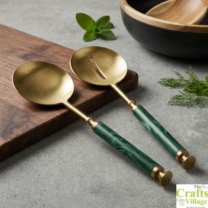 Unique Design Stainless Steel <b>Salad</b> Server Set 2 Handmade Eco-Friendly Dishwasher Safe for Home Restaurant Hotel Use <b>Salad</b> <b>Tools</b> - Product Image 3
