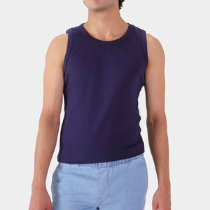 เสื้อกล้ามออกกำลังกายสีม่วงสำหรับผู้ชาย คุณภาพดีที่สุด แบบเรียบ ไม่มีลาย รับผลิตตามสั่ง (OEM) พร้อมสกรีนโลโก้ - Product Image 1