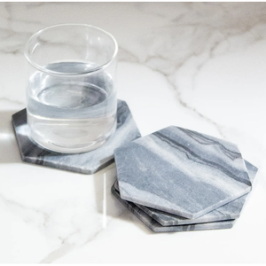 Luxury Eco-Friendly Natural <b>Marble</b> <b>Coasters</b> Durable Washable Stone <b>Coaster</b> Set for Hotels & Restaurants - Product Image 3