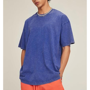 230g 100% Cotton High Quality Custom Washed Vintage Distressed Mens T Shirt Oversized Drop Shoulder Custom Digital Printing - Product Image 2