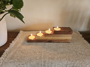 Portavelas de Madera Rústico, Decorativo, para Decoración del Hogar, Centro de Mesa, Comedor, Sala de Estar - Product Image 4