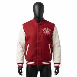 เสื้อแจ็คเก็ตหนังคุณภาพสูง แห้งเร็ว สไตล์ Letterman สำหรับใส่เดินเล่นกลางแจ้ง หรือใส่แบบ Varsity - Product Image 4