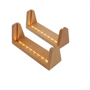 Modern U-Shaped Wooden LED Lamp Stand with DIY Assembly USB <b>Rechargeable</b> Dimmable Warm White <b>Light</b> - Product Image 1