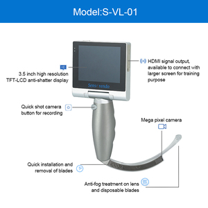 Ensemble de <span class=keywords><strong>laryngoscope</strong></span> vidéo à lame jetable portable avec caméra Sensorendo S-VL-01, modèle écran tactile 3,5'', électrique, certifié CE - Product Image 4
