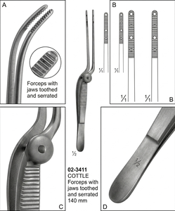 Pinzas Cottle de 14 cm con Dientes Serrados, Pinzas para Septum Nasal de Acero Inoxidable de Grado Quirúrgico - Product Image 2