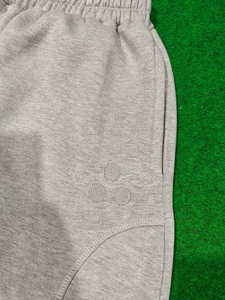 100% Cotton Fleece <b>Jogger</b> Men's Pants Haidergrey <b>Cuffed</b> Relaxed Fit Streetwear Embroidery Logo With Zip Pocket Flat Design - Product Image 3