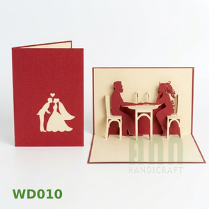 Carte de vœux 3D pop-up carrée sur le thème du festival floral, créative, faite à la main, en papier découpé, souvenir de fête de la Saint-Valentin pour les couples - Product Image 2