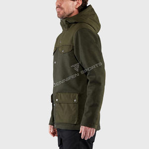 Veste de chasse en laine verte 100% personnalisable pour homme, veste d'extérieur verte avec capuche pour activités de plein air - Product Image 3