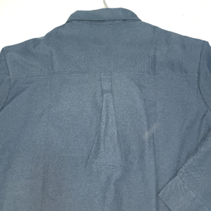 Chemise habillée bleue unie à manches longues pour homme, col rabattu, boutonnage intégral, 100 % coton popeline, idéale pour l'automne - Product Image 5