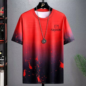 Nouveau T-shirt décontracté d'été pour homme, respirant, séchage rapide, pour activités de plein air, coupe classique, en polyester/coton, uni - Product Image 6
