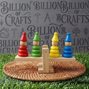 Jeu d'équilibre en bois coloré, jouet éducatif précoce, balance de clown - Product Image 3