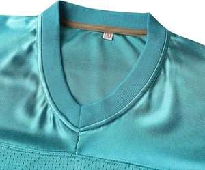 เสื้อฟุตบอลคอวีสีฟ้ามิ้นท์เสื้อยืดกีฬาโพลีเอสเตอร์แขนสั้นน้ำหนักเบาสีน้ำตาลส้มขาวน้ำเงินเขียว - Product Image 5