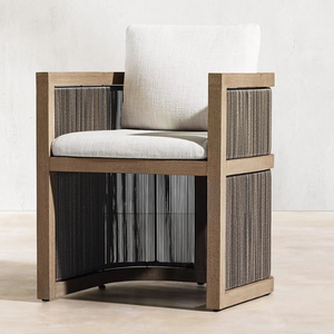 Modern Style U-Shape Teak Wood Frame Material With Minimalist Design and <b>Armchair</b> Style For Home Furniture Decoration - Product Image 1