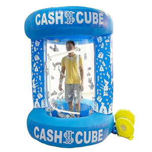 Cube gonflable commercial pour jeu de carnaval avec distributeur de billets |   Stand de distribution d'argent portable pour promotions et événements - Product Image 2
