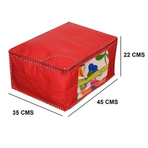 Protectores de Ropa JaipurCrafts, Juego de 12 Fundas para Sarees de Tela No Tejida, Color Rojo, 45 x 35 x 22 cm - Product Image 3