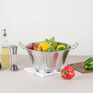 High Quality Stainless Steel <b>Colander</b> with Handles Large Capacity Bulk Rust Resistant <b>Strainer</b> for Rice Pasta Fruits Vegetables - Product Image 4