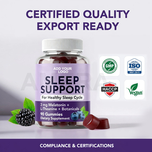 Fabricante de Gomitas de Melatonina para Dormir, 3 mg de L-Teanina, Apoyo Relajante, OEM, Marca Privada, Suministro a Granel - Product Image 3