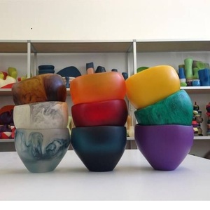 Bol à salade en résine personnalisé, nouveau design, avec 2 cuillères, fait main, pour la maison et le jardin, par Curio Craft - Product Image 3