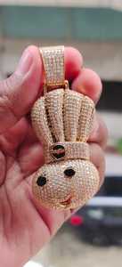 จี้ Doughboy เงินแท้ 925 จี้รูปแร็ปเปอร์ฮิปฮอป จี้ตัวการ์ตูน ประดับเพชร จี้สั่งทำพิเศษ ของขวัญวันเกิดสำหรับเขา - Product Image 6