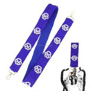 Correa con cuentas de amor hecha a mano, correa cruzada de hombro azul con diseño de Corazón Verde, Asa de monedero personalizada para accesorios de bolsos DIY - Product Image 5