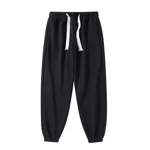 <b>Men's</b> Casual Sweatpants Solid Gray Drawstring <b>Elastic</b> <b>Waist</b> Jogger Pants Breathable Autumn <b>Trousers</b> - Product Image 3
