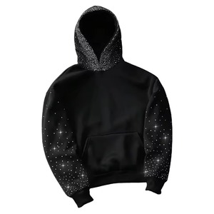 เสื้อฮู้ดดี้ผู้ชายแบบใหม่ บริการ OEM ออกแบบเองได้ ผ้าเฟรนช์เทอร์รี่ สตรีทแวร์ หนานุ่ม ประดับเพชร ผ้าฝ้าย เหมาะสำหรับฤดูหนาว - Product Image 6