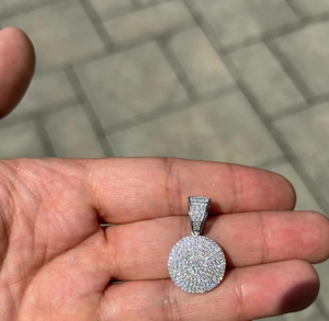 จี้เพชรโมอิสซาไนต์ทรงกลมสวยงาม เงินแท้ 925 จี้แบบกำหนดเองและเครื่องประดับเพชรอื่นๆ - Product Image 3
