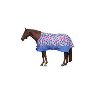 ผ้าคลุมม้าลายจุดสีฟ้าและชมพู ทำจากโพลีเอสเตอร์ สำหรับปกป้องม้า - Product Image 1