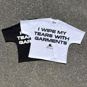 เสื้อยืดโอเวอร์ไซส์สีขาวสำหรับผู้ชาย พิมพ์ลายกราฟิก สตรีทแวร์ คอกลม แขนสั้น ผ้าคอตตอนเจอร์ซีย์ 100%  รับสกรีนโลโก้ตามแบบ - Product Image 3