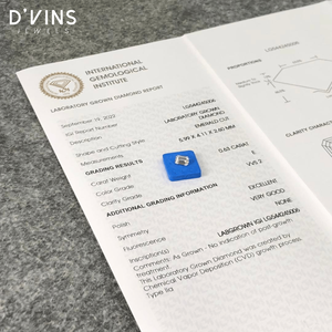 Diamant de laboratoire cultivé D'vins Jewels de haute qualité, taille émeraude 0,63 ct, pureté VVS2, couleur F, fantaisie, léger - Product Image 1