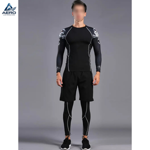 Conjunto Deportivo de Secado Rápido para Hombre, Ropa Deportiva para Correr, Traje de Entrenamiento Moldeador, Conjunto de Compresión, Camiseta de Manga Larga y Leggings - Product Image 2