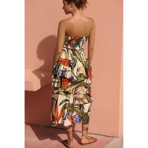 Robe longue imprimée sexy à épaules dénudées et dos nu pour femme, broderie naturelle faite à la main, coupe ample et décontractée, haute qualité toutes saisons - Product Image 2