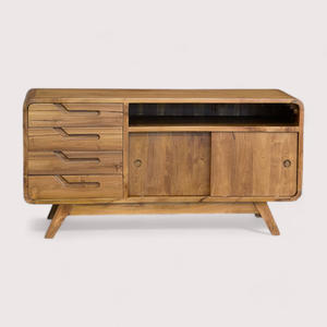 Meuble de salon, commode, meuble TV avec structure en bois de teck et design minimaliste pour la décoration d'intérieur - Product Image 4