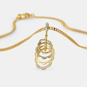 Collar con Colgante de Diamante Cultivado en Laboratorio, en Forma de Círculo, con Capas de Oro Amarillo - Product Image 4