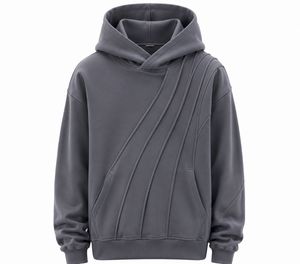 Men's Hooded Fleece Sweatshirt Solid Color Pocket Regular Fit Autumn Casual Knitted 100% Cotton <b>Raglan</b> Sleeve Breathable - Product Image 4
